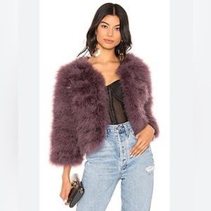 Jocelyn faux feather purple jacket